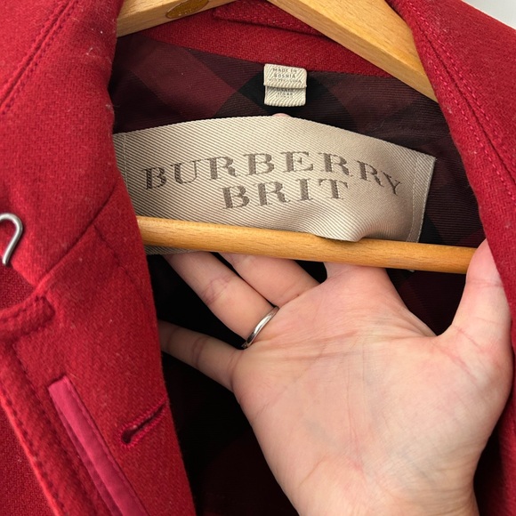 Women’s Burberry red wool coat - Picture 6 of 8